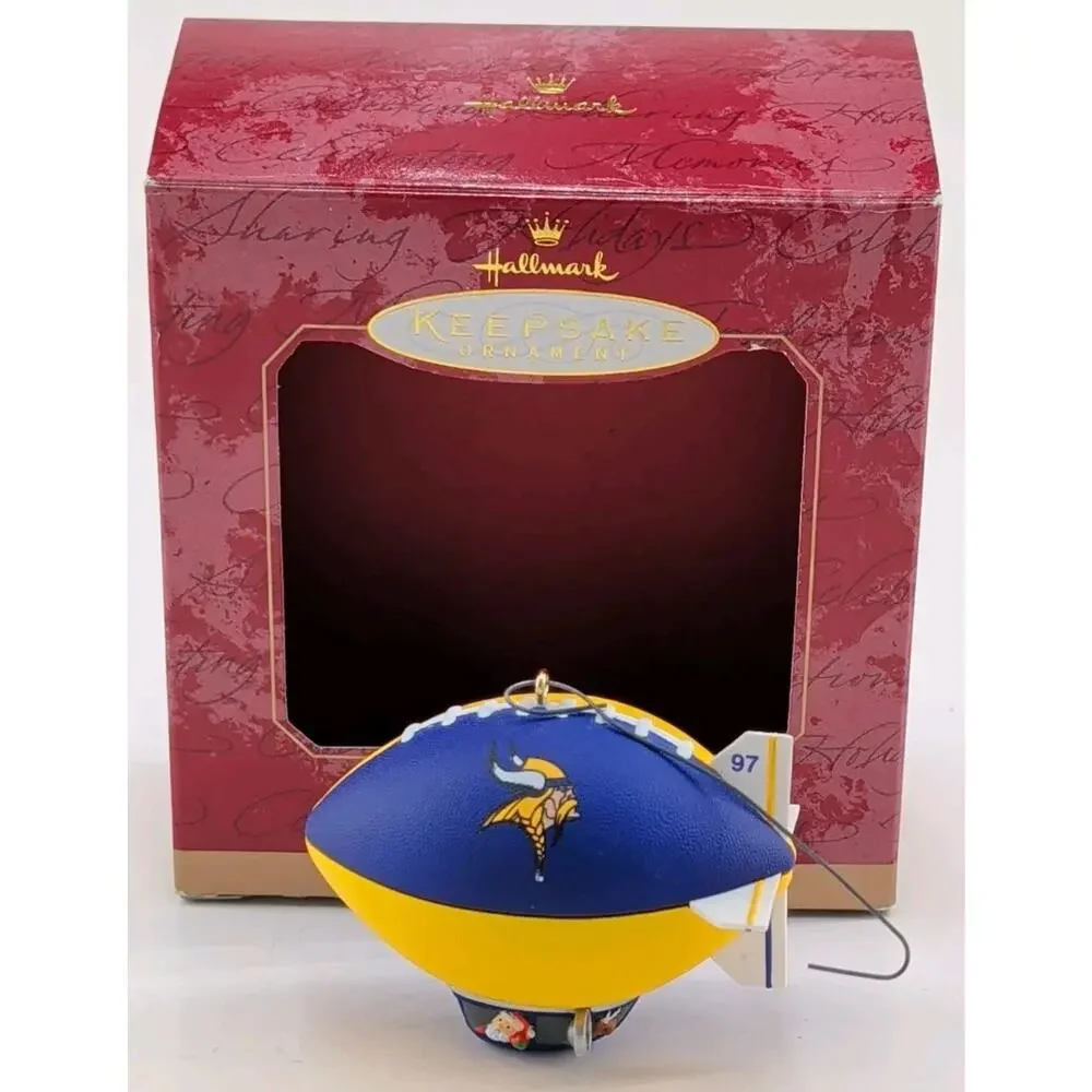 Lot of 3 Vintage Minnesota Vikings Hallmark Keepsake Ornaments 1997 1998 NFL
